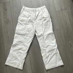Abercrombie cream linen pants trousers wide leg size L